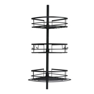3-Tier Corner Pole Shower Caddy Black 3-Tier Corner Pole Shower Caddy Black